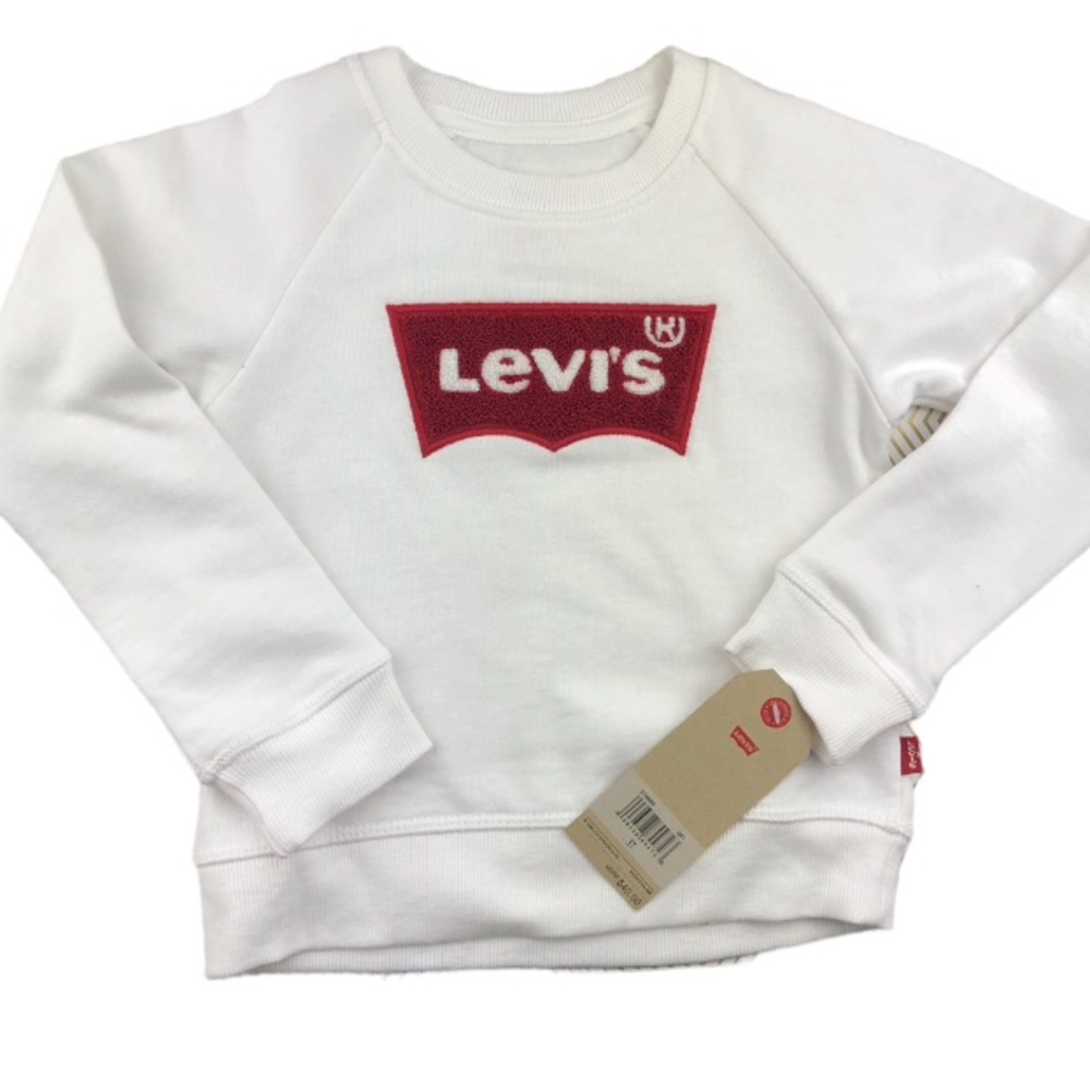 NWT LEVI’S Girls Chenille Batwing Crewneck Sweatshirt | Size 3T